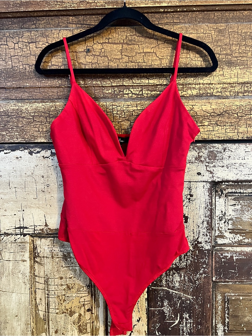NWOT Lulus Red Satin Plunge Bodysuit | Date Night Going Out Top